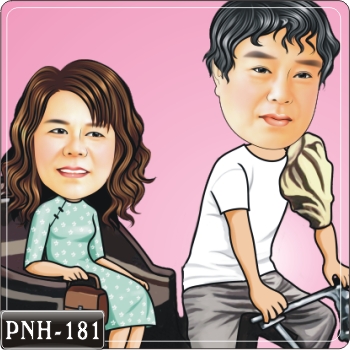 Q版漫畫 三輪車爺爺奶奶Q版畫 PNH-181